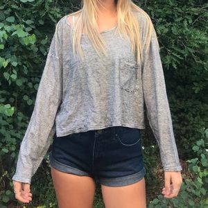 Long sleeve American Apparel crop